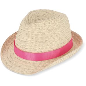 Pflanzlicher Strohhut mit farbigem Band