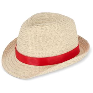 Pflanzlicher Strohhut mit farbigem Band