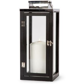 Orrefors Jernverk Laterne aus Edelstahl mit Holz