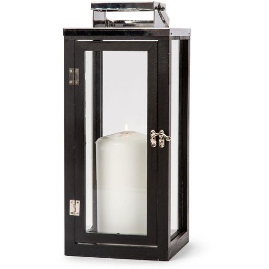 Orrefors Jernverk Laterne aus Edelstahl mit Holz (Bild 1)