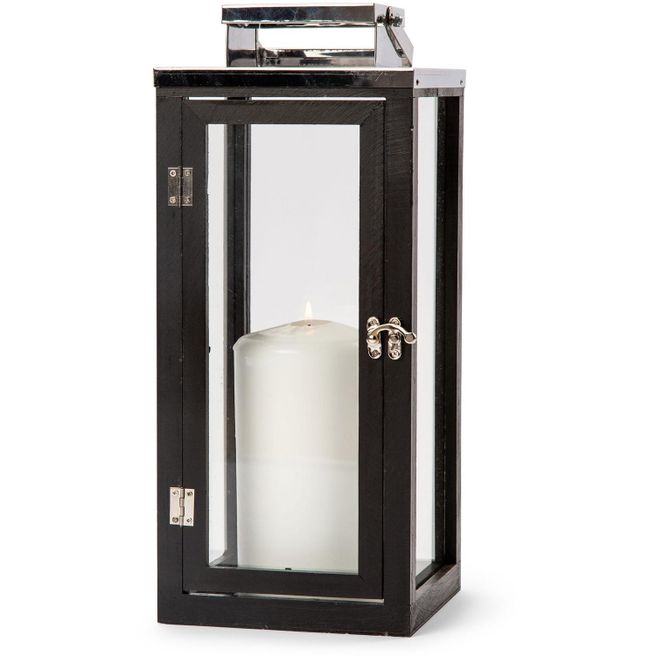 Orrefors Jernverk Laterne aus Edelstahl mit Holz