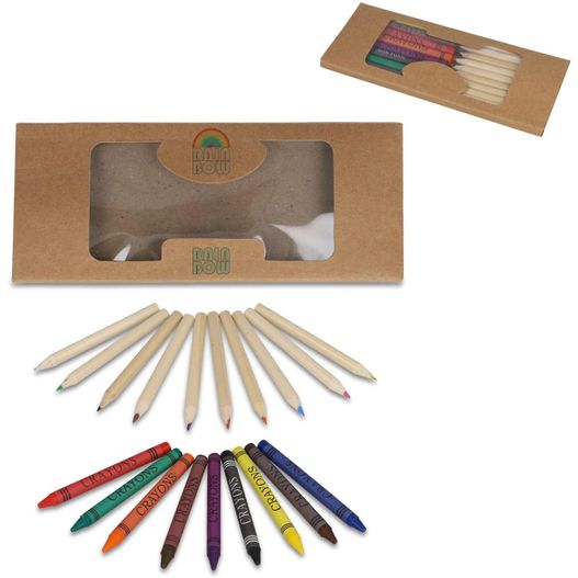Malstifte und Buntstifte in Kraftbox (Bild 1)