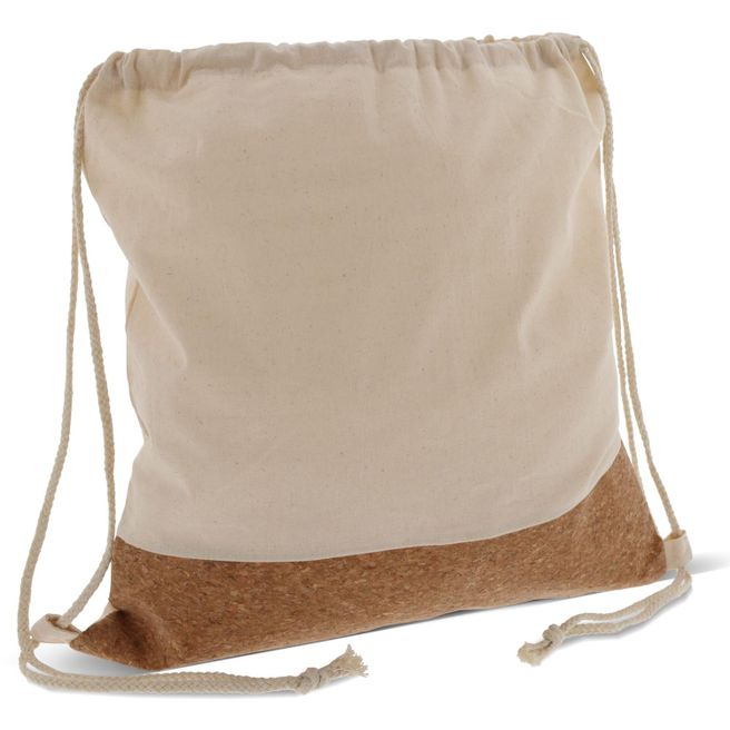 Kordelzugbeutel mit Korkelementen 38x41cm
