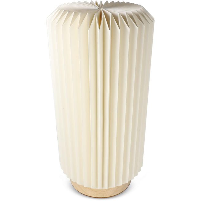 Coollux faltbare Papier-LED-Lampe Aurora Tall auf Holzsockel, 32cm