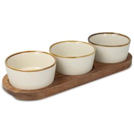 Produktabbildung InSideOut Holzständer mit 3 runden Keramikschalen InSideOut Holzständer mit 3 runden Keramikschalen