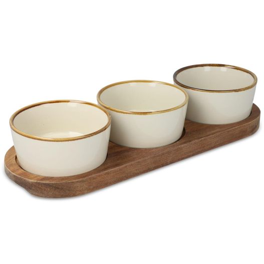 InSideOut Holzständer mit 3 runden Keramikschalen (Bild 1)