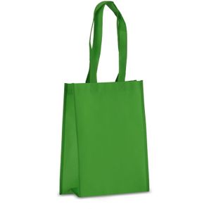 R-PET Tragetasche aus laminiertem Non Woven 24 x 11 x 30cm 105g/m²