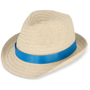 Pflanzlicher Strohhut mit farbigem Band