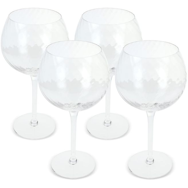 Byon Opacity 4er-Set Weingläser mit stilvollem Glasmuster 470ml