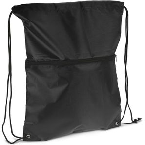 Kordelzugtasche 210T R-PET mit Reißverschluss