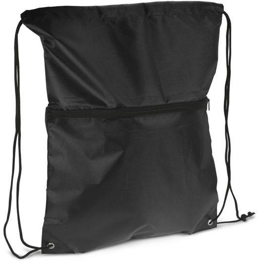 Kordelzugtasche 210T R-PET mit Reißverschluss (Bild 1)