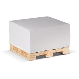 Produktabbildung Zettelblock 10x10x5cm FSC auf Holzpalette Zettelblock 10x10x5cm FSC auf Holzpalette