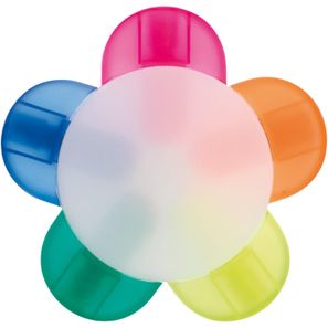 Textmarker Blume mit 5 Farben