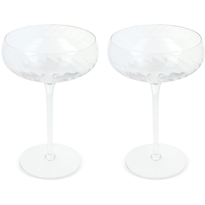 Byon Opacity 2er-Set Sektgläser mit stilvollem Glasmuster 300ml