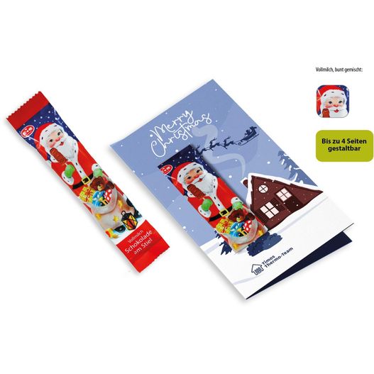 Weihnachtskarte mit Schoko-Lolly, Schoko-Lolly Weihnachten (ca. 15 g) (Bild 1)