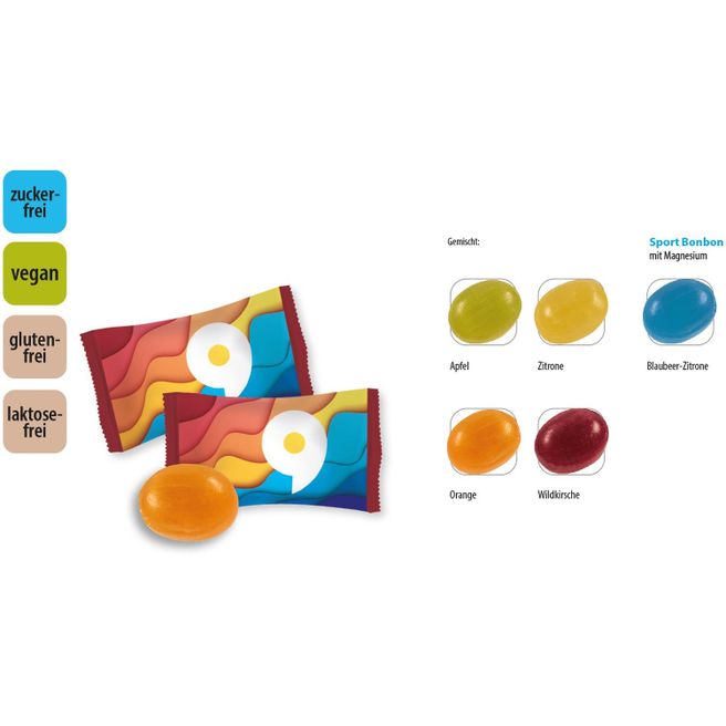 Produktabbildung Bonbon zuckerfrei vegan Flowpack, Bonbon zuckerfrei bunt gemischt, vegan Bonbon zuckerfrei vegan Flowpack, Bonbon zuckerfrei bunt gemischt, vegan