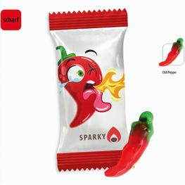 Produktabbildung Chili Pepper Werbetüte, Fruchtgummi mit Schaumzuckerboden (ca. 10 g) Chili Pepper Werbetüte, Fruchtgummi mit Schaumzuckerboden (ca. 10 g)
