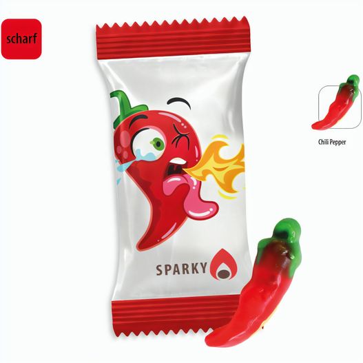 Produktabbildung Chili Pepper Werbetüte, Fruchtgummi mit Schaumzuckerboden (ca. 10 g) Chili Pepper Werbetüte, Fruchtgummi mit Schaumzuckerboden (ca. 10 g) (Bild 1)