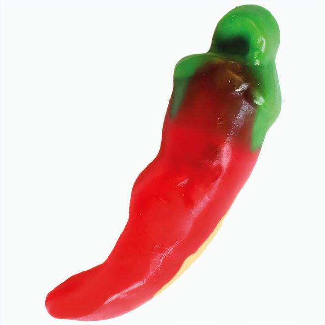 Chili Pepper Werbetüte, Fruchtgummi mit Schaumzuckerboden (ca. 10 g)