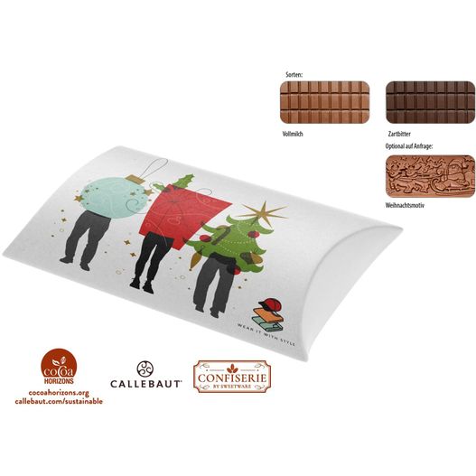 Callebaut Vollmilch Schokolade Kalender 100 g Tafel in Kissenschachtel (Bild 1)