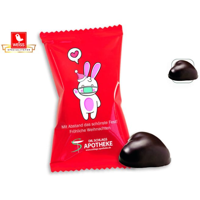 Lebkuchenherz Werbetüte (Saisonprodukt zu Weihnachten), Lebkuchen Herz (ca. 15 g)