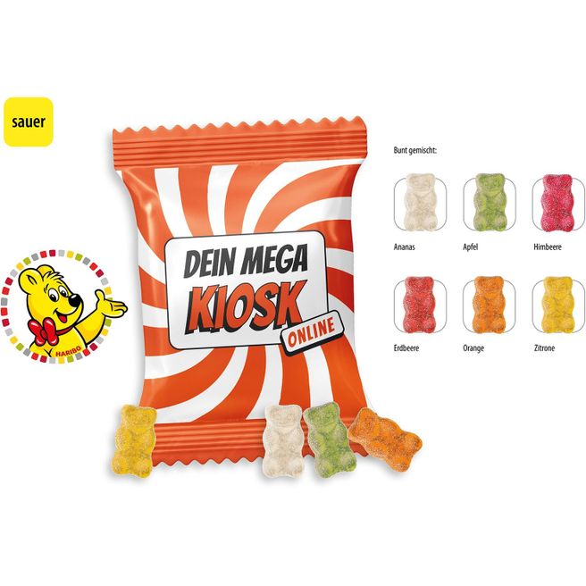 Produktabbildung HARIBO Saure Goldbären Werbetüte, HARIBO Saure Goldbären (ca. 10 g) HARIBO Saure Goldbären Werbetüte, HARIBO Saure Goldbären (ca. 10 g)