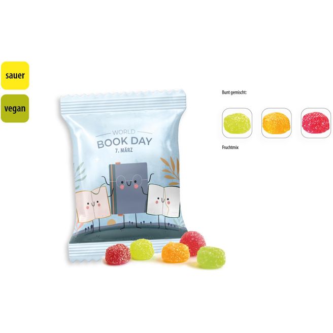 Saure Fruchtsaftberries vegan Werbetüte, Saure Fruchtsaftberries (ca. 10 g)