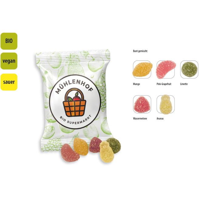 BIO Saure Früchte vegan Werbetüte, BIO Saure Früchte vegan (ca. 10 g)