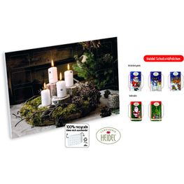 Wand Adventskalender HEIDEL Schokotäfelchen individuell bedruckt (Saisonprodukt zu Weihnachten), Heidel Schokoladentäfelchen (ca. 72 g)