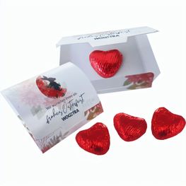 Werbebriefchen, Schokoherz rot (ca. 5 g)