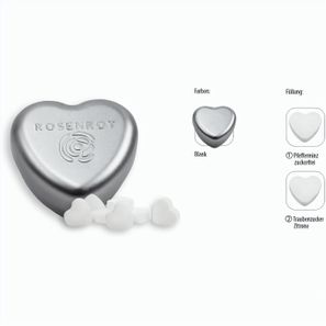 Herzdose geprägt, Traubenzucker Herzen Zitrone (ca. 18 g)