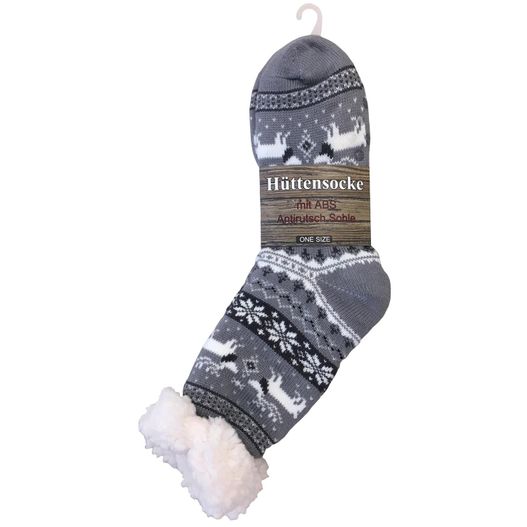 ein paar socken mit einem rentier-design KUSCHELSOCKEN WINTERZAUBER mit Rentier M (picture 1)