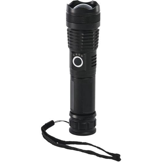 eine taschenlampe auf weißem hintergrund TASCHENLAMPE TAKTIK - AUFLADBAR (Bild 1)