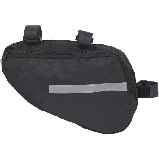 eine schwarze tasche mit einem reflektierenden streifen darauf FAHRRADTASCHE TRIANGEL (Bild 1)