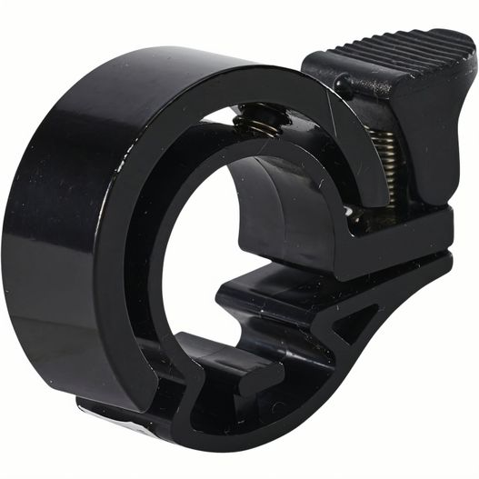 ein schwarzer ring mit einem kleinen loch in der mitte Fahrradklingel SWING (Bild 1)