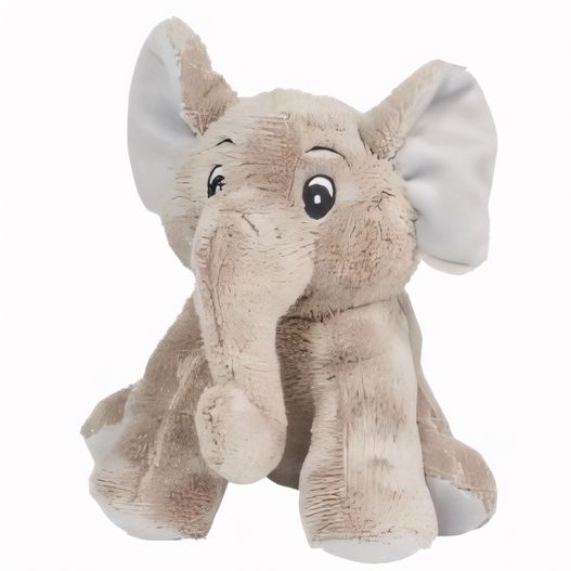 ein gefüllter elefant, der auf einer weißen oberfläche sitzt PLÜSCHTIER ELEFANT EMILY (Bild 1)