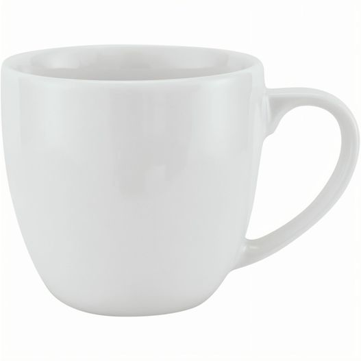 eine weiße kaffeetasse mit einem griff Porzellanbecher Denver M (Made in EU) (Bild 1)