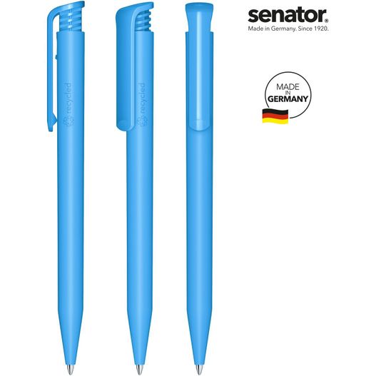 ein blauer stift und ein blauer stift mit einer deutschen flagge senator® Super Hit Matt Recycled Druckkugelschreiber (Bild 1)