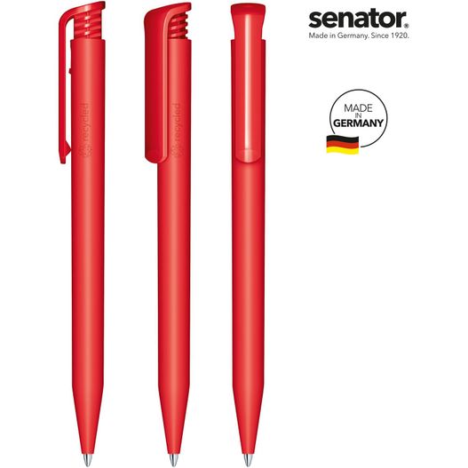 ein roter stift und ein roter kugelschreiber senator® Super Hit Matt Recycled Druckkugelschreiber (Bild 1)