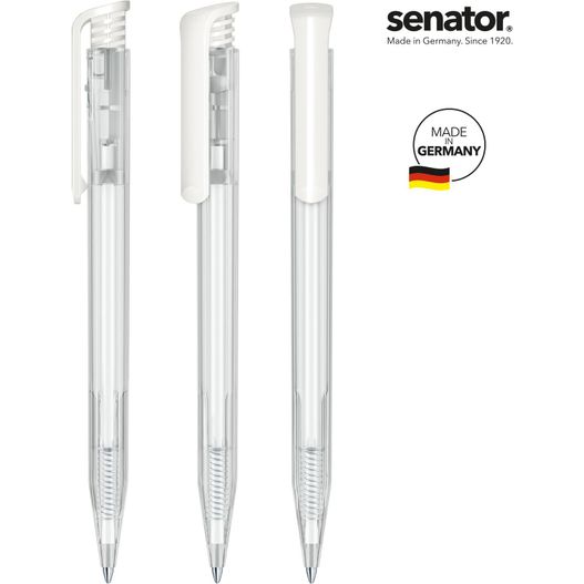 ein stift mit einer weißen kappe und einer schwarzen spitze senator® Super Hit Clear Druckkugelschreiber (Bild 1)