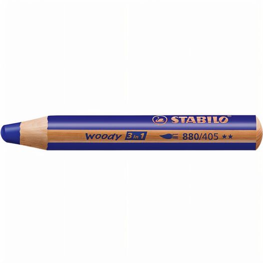 blauer bleistift mit holzspitze STABILO woody 3 in 1 Farbstift (Bild 1)
