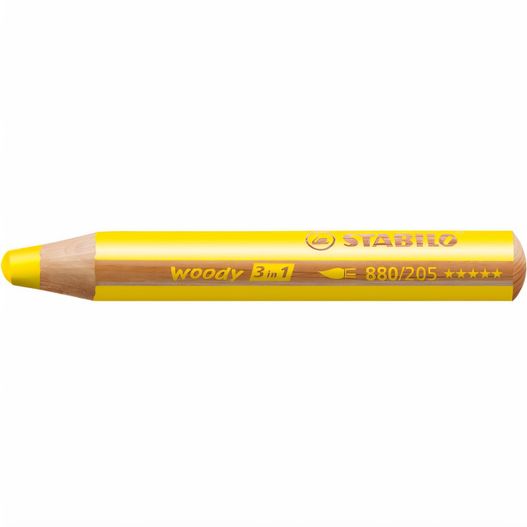 ein bleistift mit gelber spitze STABILO woody 3 in 1 Farbstift (Bild 1)