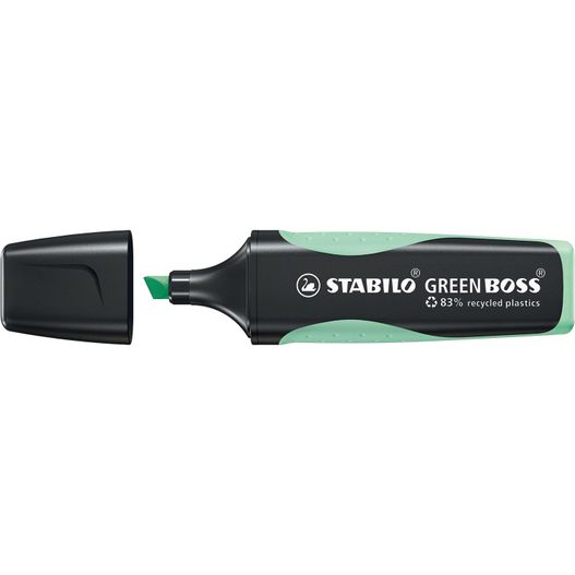 ein grüner marker mit schwarzer spitze STABILO GREEN BOSS Pastel Leuchtmarkierer (Bild 1)