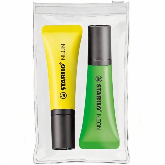 STABILO NEON 2er Zip-Etui Leuchtmarkierer