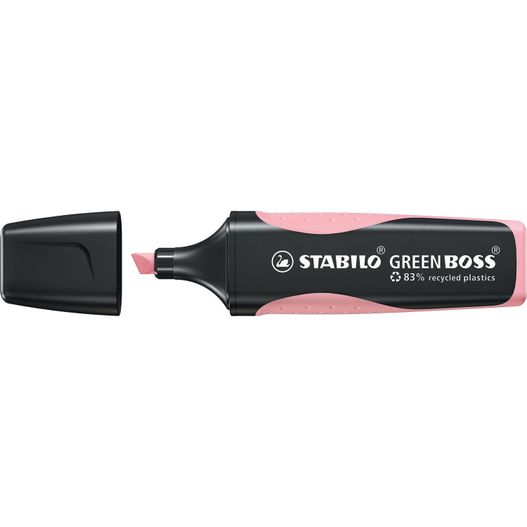 ein rosa stift mit einer schwarzen spitze STABILO GREEN BOSS Pastel Leuchtmarkierer (Bild 1)