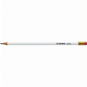 STABILO Grafitstift weiß mit Radiergummi