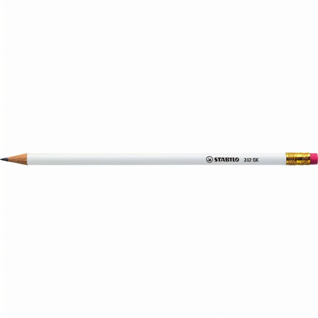 STABILO Grafitstift weiß mit Radiergummi