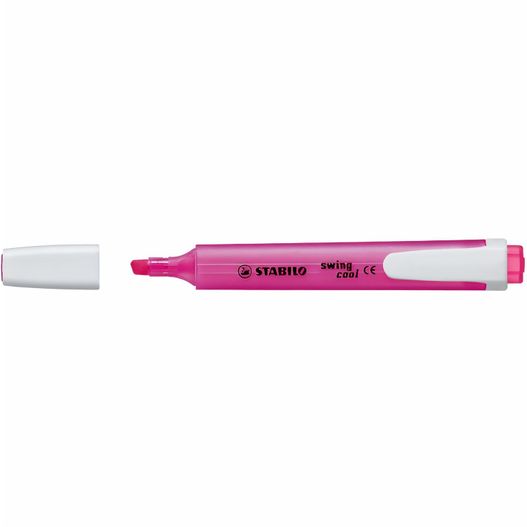 ein rosa stift mit einer weißen spitze und einer weißen spitze STABILO swing cool Leuchtmarkierer (Bild 1)