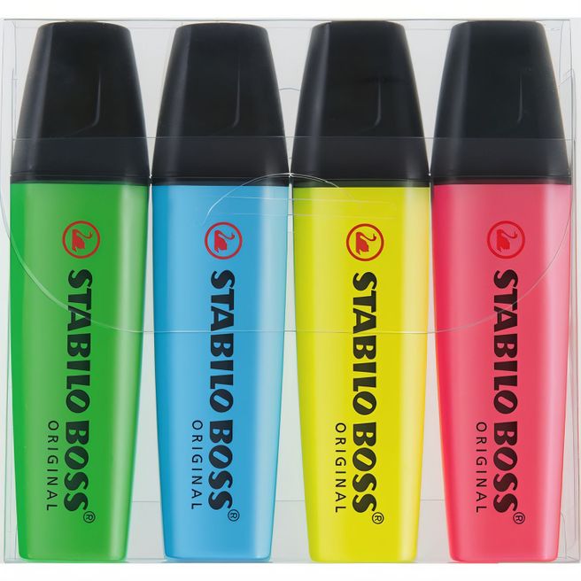 STABILO BOSS ORIGINAL 4er-Set Leuchtmarkierer