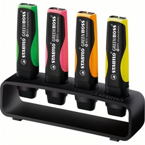 STABILO GREEN BOSS 4er Tisch-Set Leuchtmarkierer
